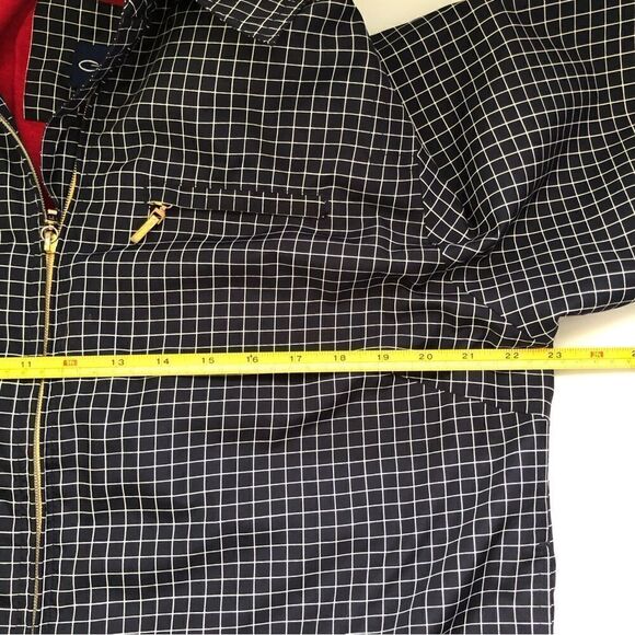 Catalina Navy & White Window Pane Check Full Zip Jacket Size Medium - Picture 8 of 10